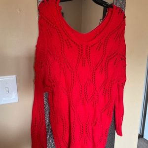 Women’s Now Rain Red crochet type sweater M
